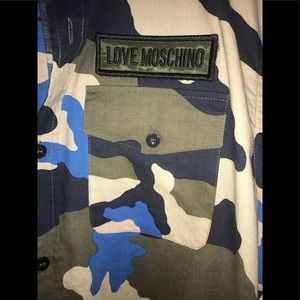 Authentic New  Men Moschino camouflaged Shirt